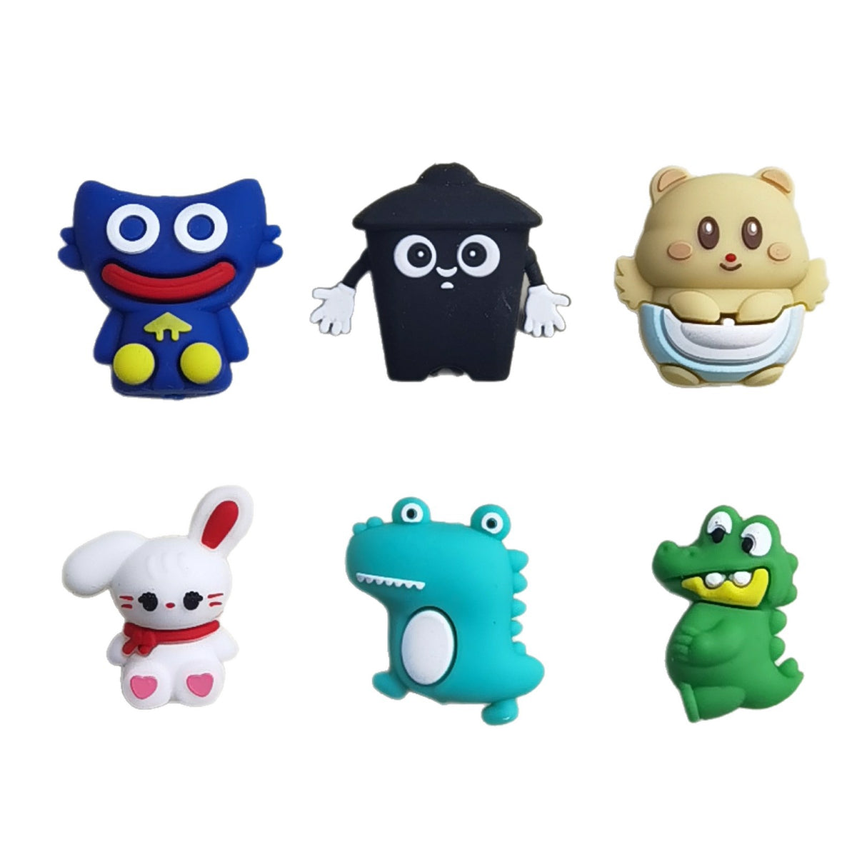 Silicone 3D Focal Beads Animal Dinosaur Bunny Raised Eye Detail 20pcs 3