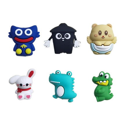 Silicone 3D Focal Beads Animal Dinosaur Bunny Raised Eye Detail 20pcs 3