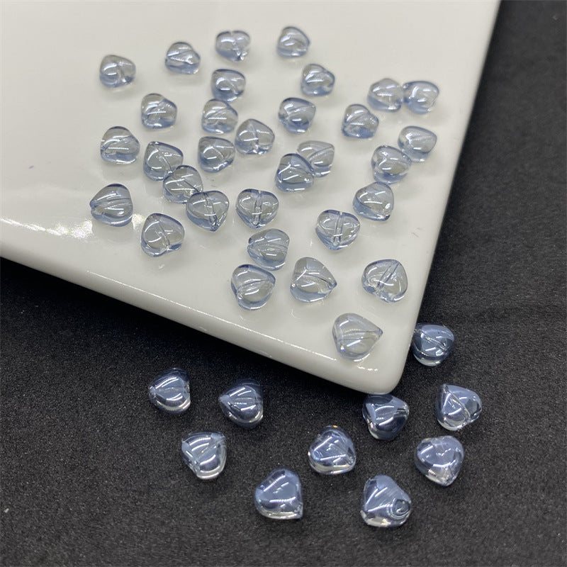 Czech Glass Beads Small Heart 6mm Peach Color 100pcs 17