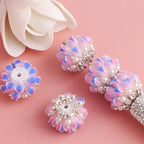 Flower Tiered Ball Resin Beads 22mm Vintage Pearl Accent 5pcs 13