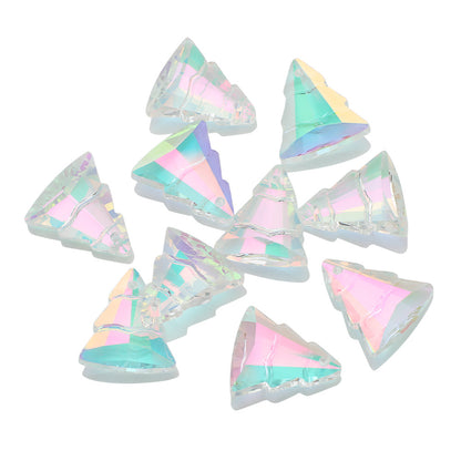 Electroplated Christmas Tree Glass Beads 13x15mm Iridescent 10pcs 5