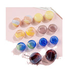 Antique Flat Blown Glass Beads 15-20mm Colorful Swirls 4pcs 5