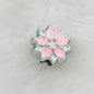 Dual Color Flower Acrylic Beads 12mm Enamel Finish 50pcs 7