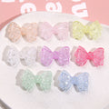 Transparent Bow Acrylic Beads 20x30mm Crackle Pastel 10pcs