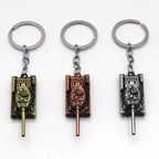 Vintage Alloy Tank Keychain Military Style Antique Finish