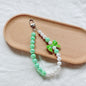 Acrylic Beaded Bow Keychain Colorful Glossy Pearl Accents 17