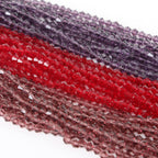 Electroplated Faceted Glass Beads 6mm Transparent Mixed Colors 45pcs 3