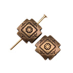 Square Metal Beads 4x10mm Vintage Pattern Alloy 30pcs 5