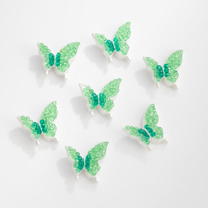 Butterfly Rhinestone Beads 20mm Colorful Alloy Embedded 10pcs 4