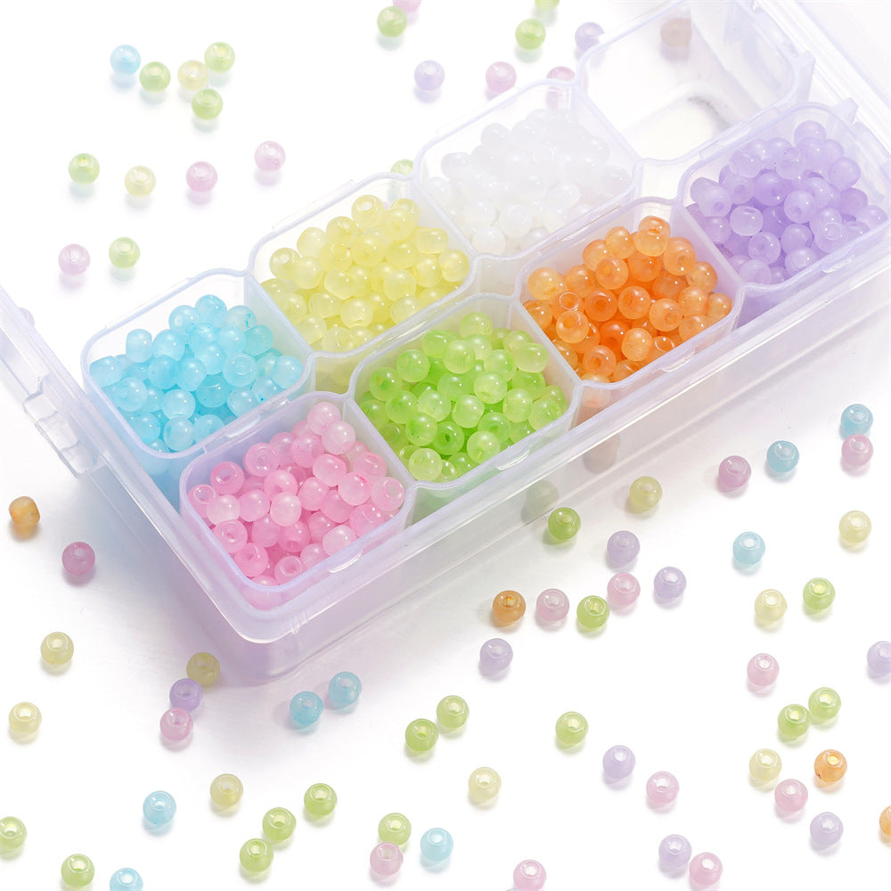 Transparent Resin Beads 4mm Light Pastel Gradient 620pcs 4