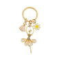 Alloy Dance Girl Keychain Ballet Ballerina Rhinestone Pink Dress