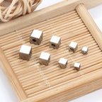 Stainless Steel Square Metal Beads 3 4 5mm Polished Silver 100pcs 4