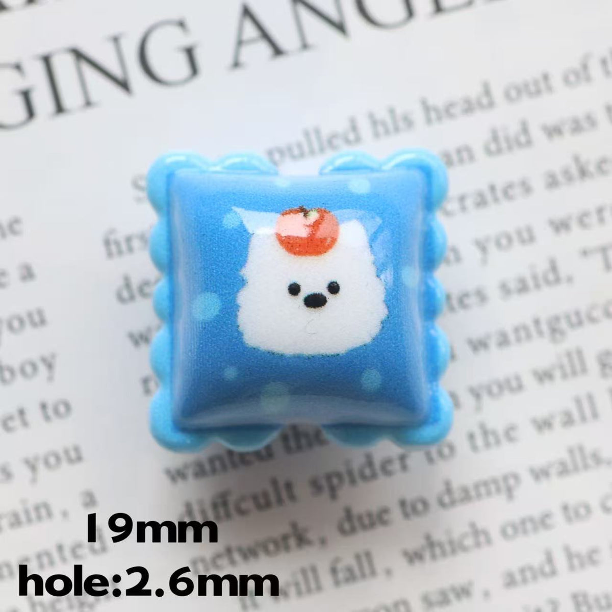 Cute Puppy Square Acrylic Beads 19mm Colorful Mixed 20pcs 6
