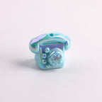 UV Plating Vintage 3D Landline Telephone Acrylic Beads 30mm 50pcs 14