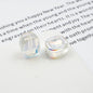 Transparent Square Acrylic Beads 14mm Imitation Zircon Sparkling 20pcs 14