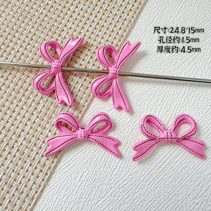 Bow Metal Beads 24mm Painted Lace Pastel Colors 20pcs 12