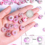 Resin Acrylic Spacer Beads 14x10mm Rose Pink Tone 30pcs 2