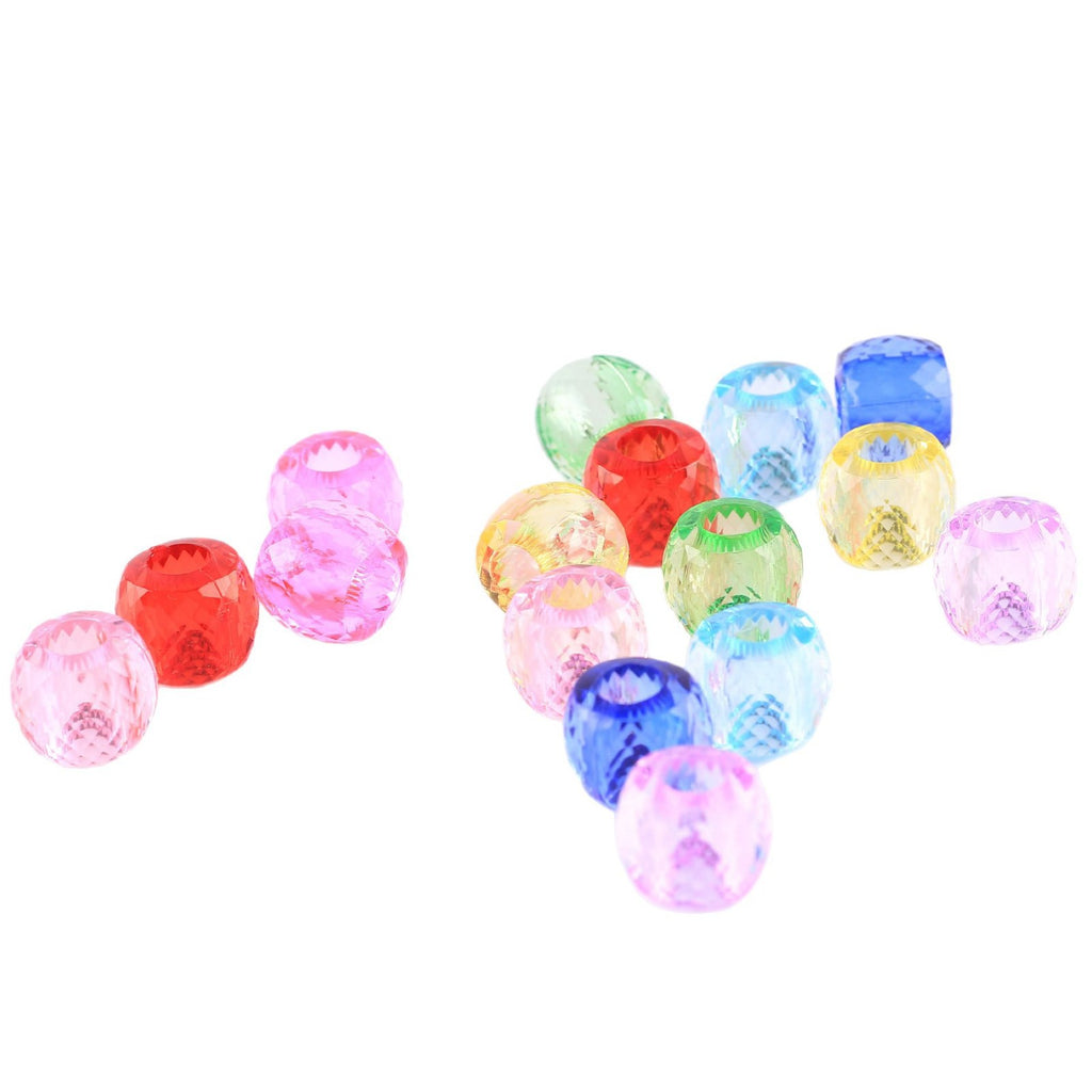 Faceted Pony Beads Acrylic 13mm Transparent Large Hole 50pcs 5