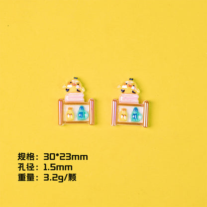 Plating Miniature Furniture Resin Beads Cute Animal Design 10pcs 11