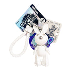 PVC Fashion Leather Rabbit Couple Keychain Cute Animal Charm 4