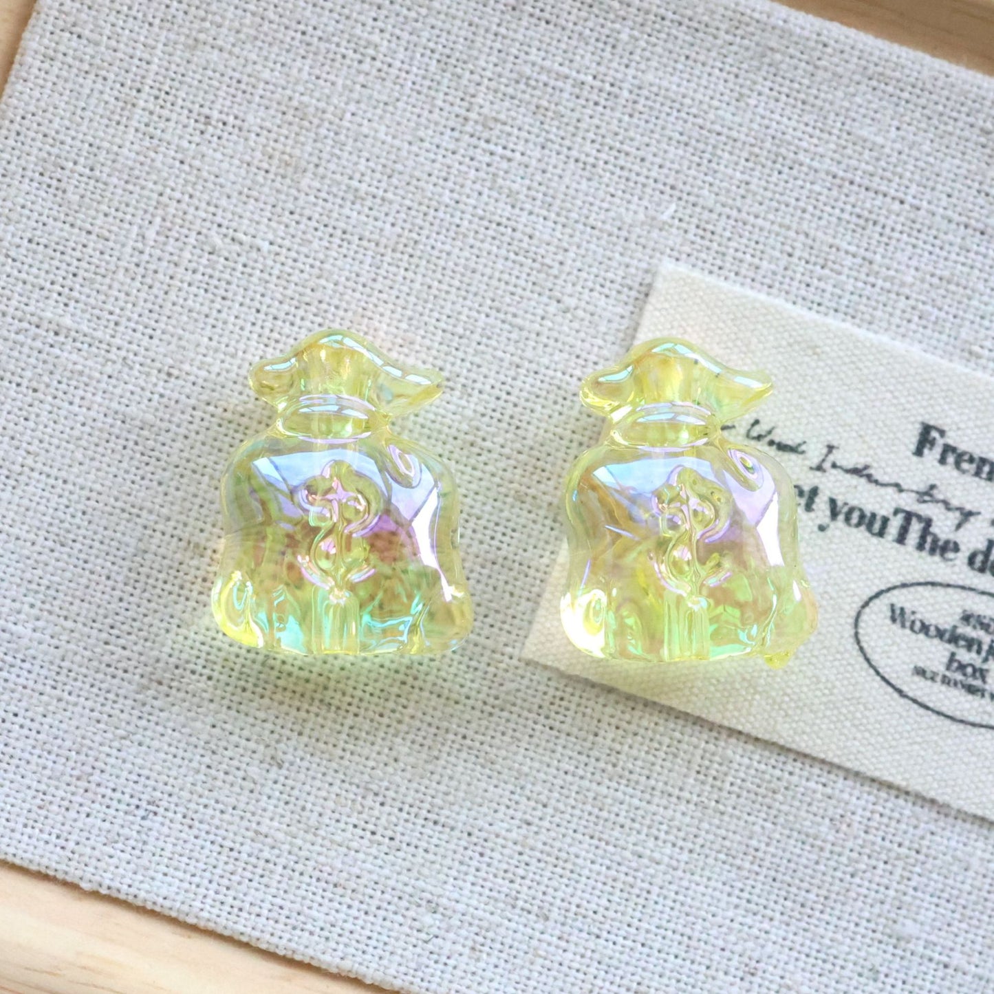 UV Plating Money Bag Acrylic Beads 22mm Translucent Pastel 20pcs 8