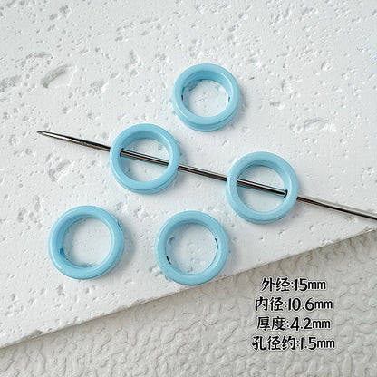Heart Circle Floral Metal Beads Painted Solid Color Bulk 20pcs 9