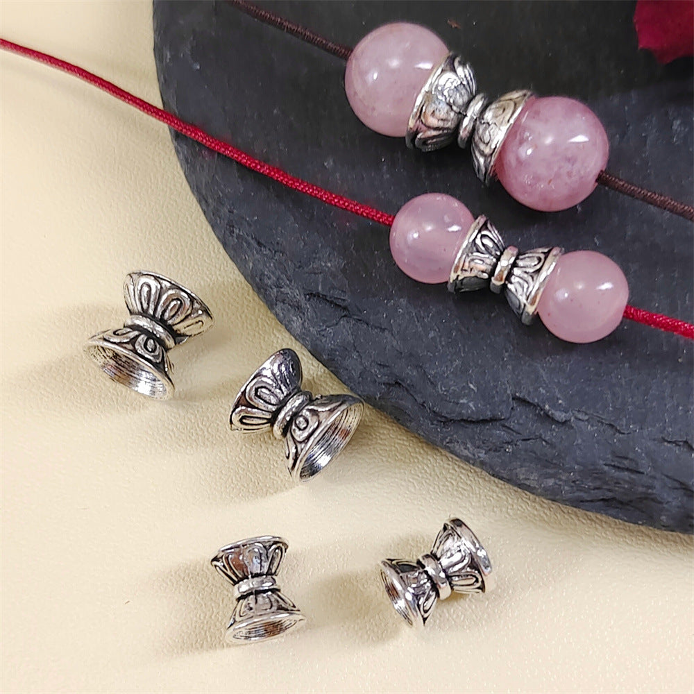 Alloy Lotus Pedestal Bead Caps 6mm 8mm Double-Sided 100pcs