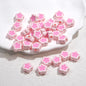 Double-Sided Flower Enamel Acrylic Beads 12mm Dual Color 50pcs 17
