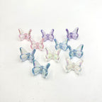 Transparent Butterfly Acrylic Beads 23x21mm UV Plating 5pcs