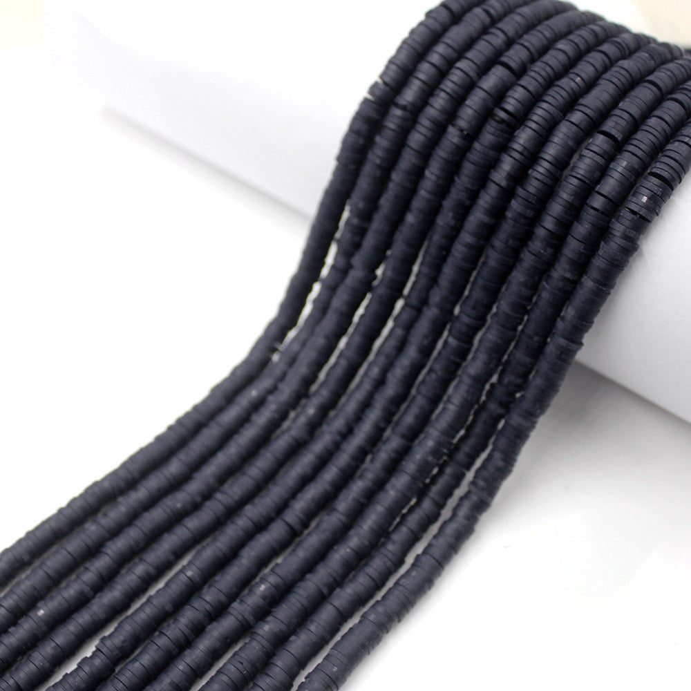 Flat Clay Beads 6mm Solid Color Smooth Polymer Disc 10strands 28