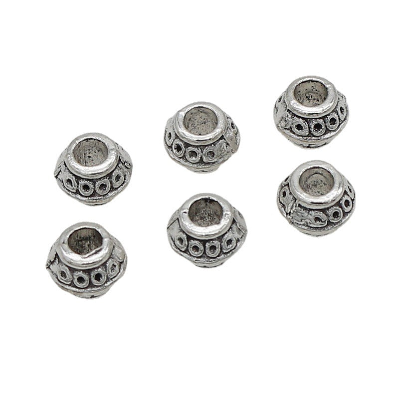 Alloy Circular Pattern Spacer Beads 9mm Large Hole 1pc 5