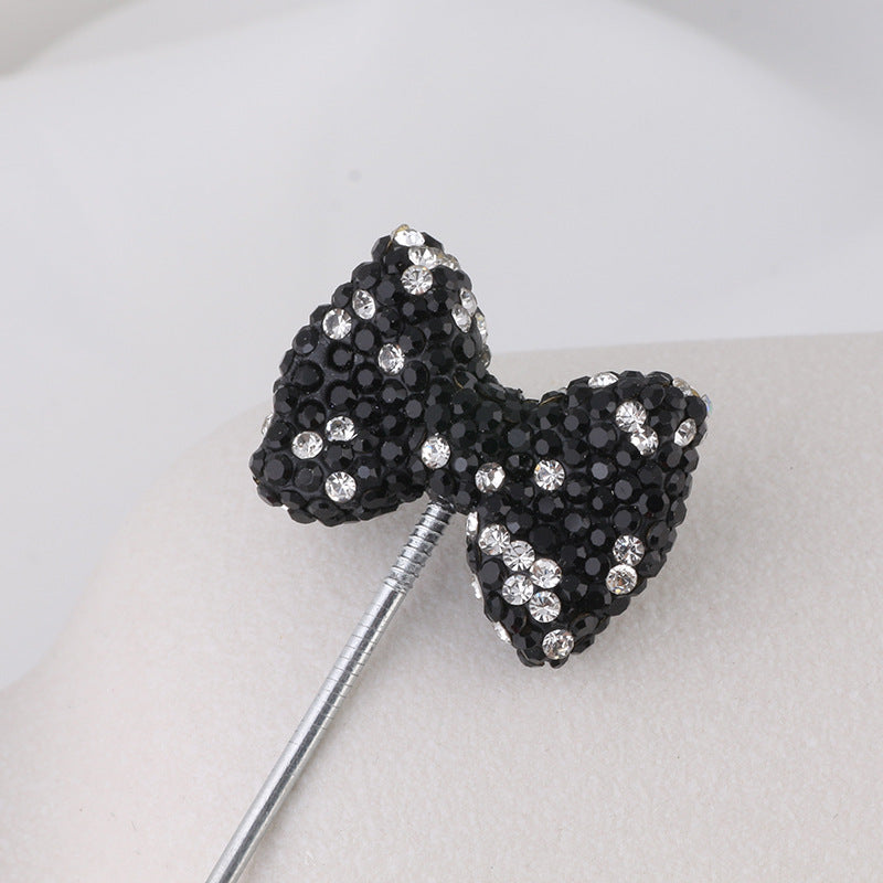 Rhinestone Bow Clay Beads 30mm Full Covered 5pcs 8