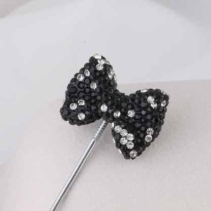 Rhinestone Bow Clay Beads 30mm Full Covered 5pcs 8