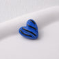 Wavy Stripe Heart Acrylic Beads 19mm Colorful Mixed 20pcs 6