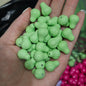 Baking Painted Pear Acrylic Beads 12-16mm Solid Colors 50pcs 8