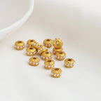 Brass Cylindrical Spacer Beads 7*4.4 7.5*5.8mm Imitation Pearl 10pcs