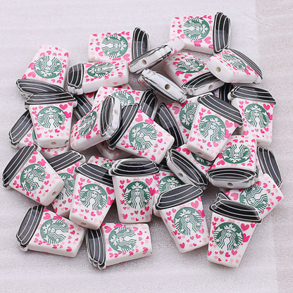 Starbuc Cup Acrylic Beads 25-30mm Pastel Mixed 50pcs 7