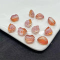 Transparent Dumpling Glass Beads 10x12mm Amber Pink Glow 100pcs