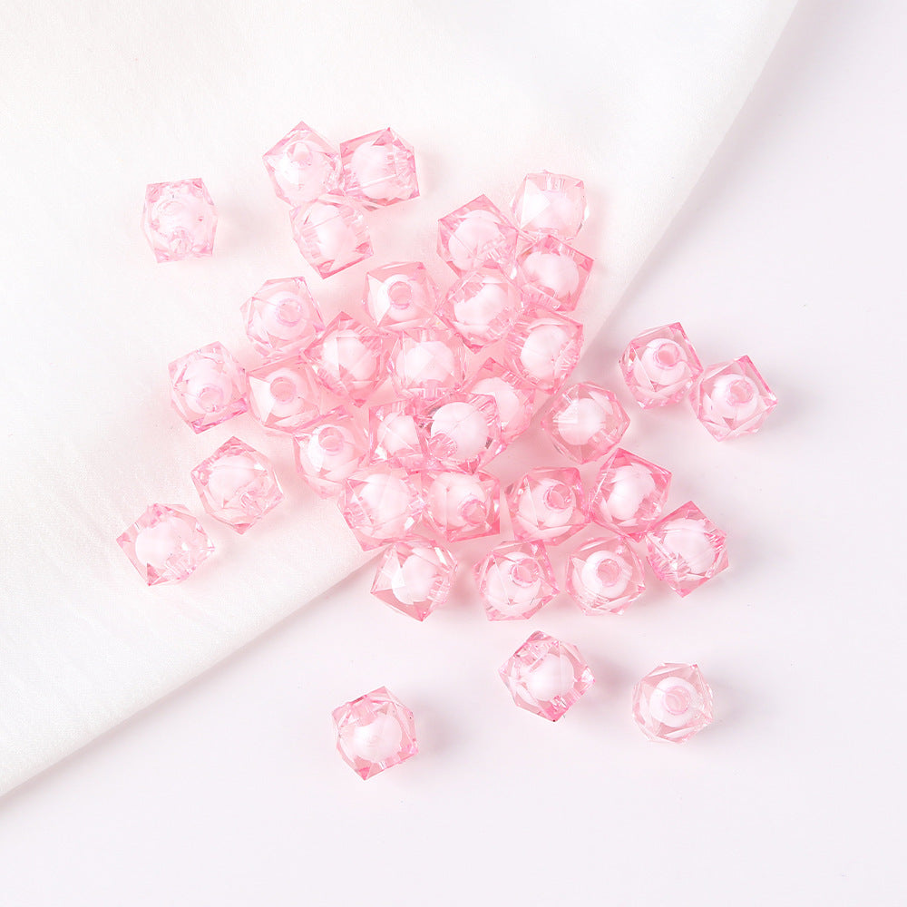 Faceted Acrylic Sago Beads 8-10mm Glossy Translucent 100pcs 16
