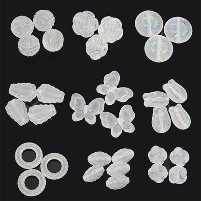 Semi-transparent Frosted Acrylic Beads Matte Finish Mixed Shapes 4