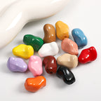 Glossy Irregular Stone Acrylic Beads 20mm Colorful Painted 50pcs