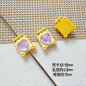 Square Teddy Bear and Luggage Metal Beads 12mm Colorful Painted 10pcs 10