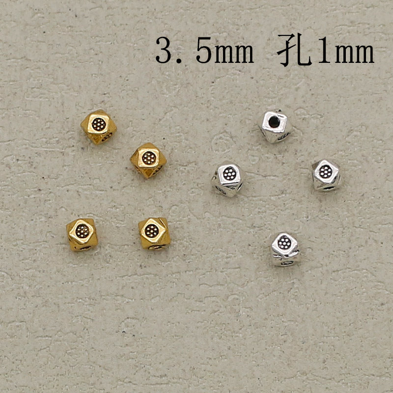Alloy Hexagonal Spacer Beads 3.5mm Tibetan Style 100pcs 3