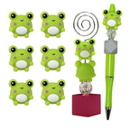 Silicone 3D Focal Beads Frog Smiling Front Facing 20pcs 5