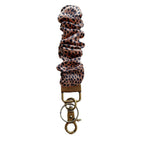 Plaid and Dotted Fabric Scrunchie Keychain with Vintage Brass Clasp 2pcs 5