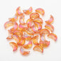 Moon Plated Transparent Crescent Glass Beads 9mm 14mm 30pcs 12
