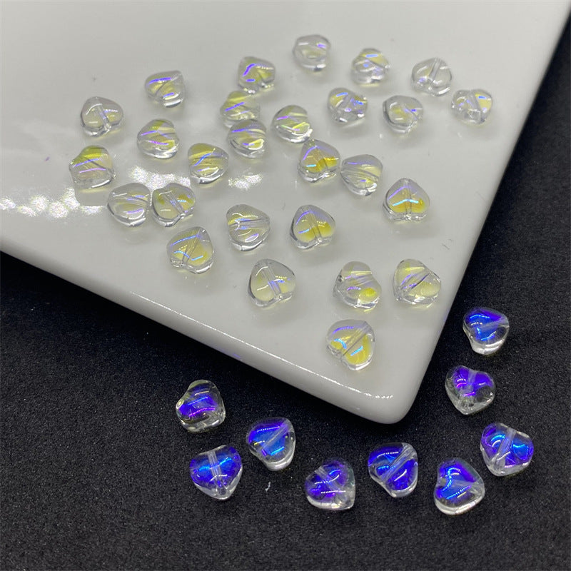 Czech Glass Beads Small Heart 6mm Peach Color 100pcs 9