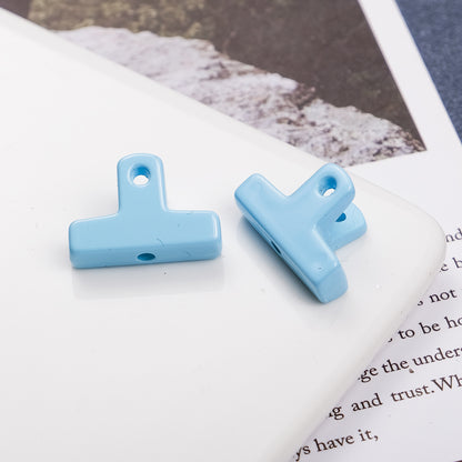 Painted Clip Acrylic Beads 20mm Baking Theme Colorful Glossy 100pcs 6
