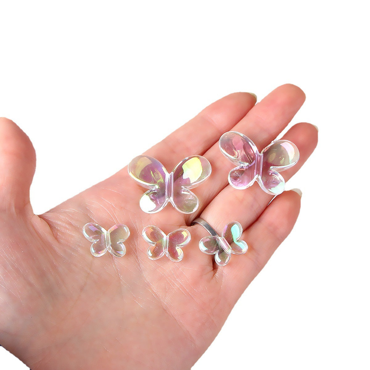 Transparent Butterfly Acrylic Beads 12mm 16.5mm 21.5mm 30mm Smooth 10pcs 5
