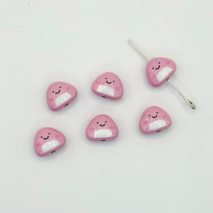 Japanese Rice Ball Metal Beads 8*10mm Enamel Painted Alloy 10pcs 8